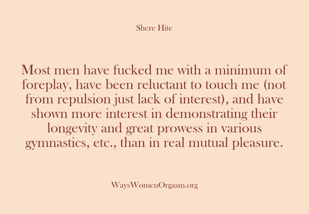 Most men have fucked me with a minimum of foreplay, have been…