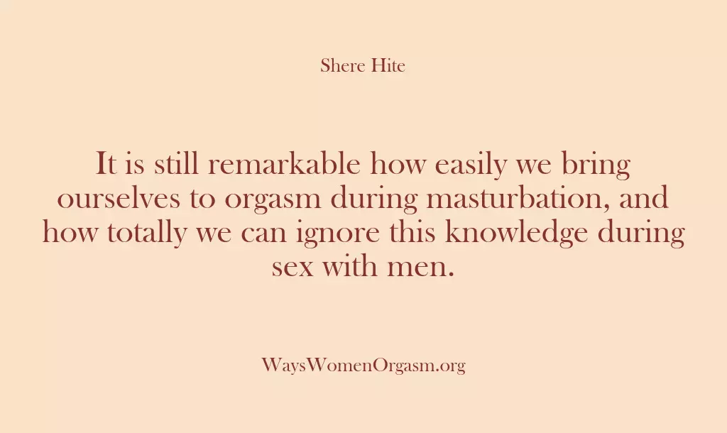It is still remarkable how easily we bring ourselves to orgasm during…