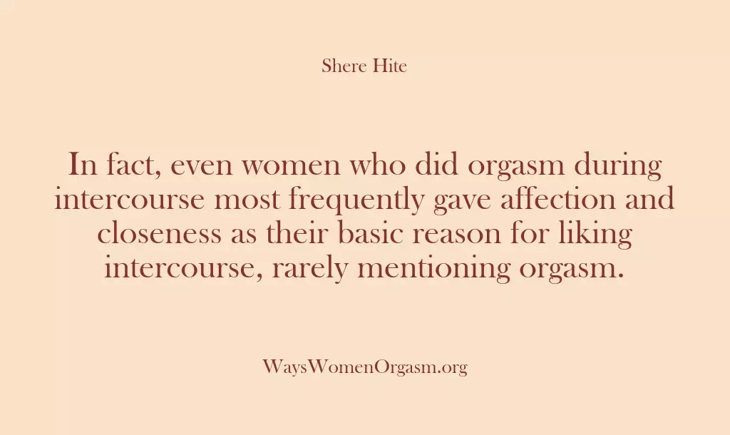 In fact, even women who did orgasm during intercourse most frequently gave…