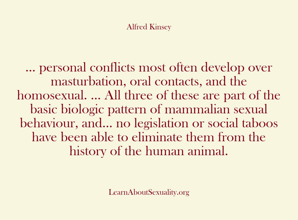 Alfred Kinsey Male Sexuality – … personal conflicts most of…