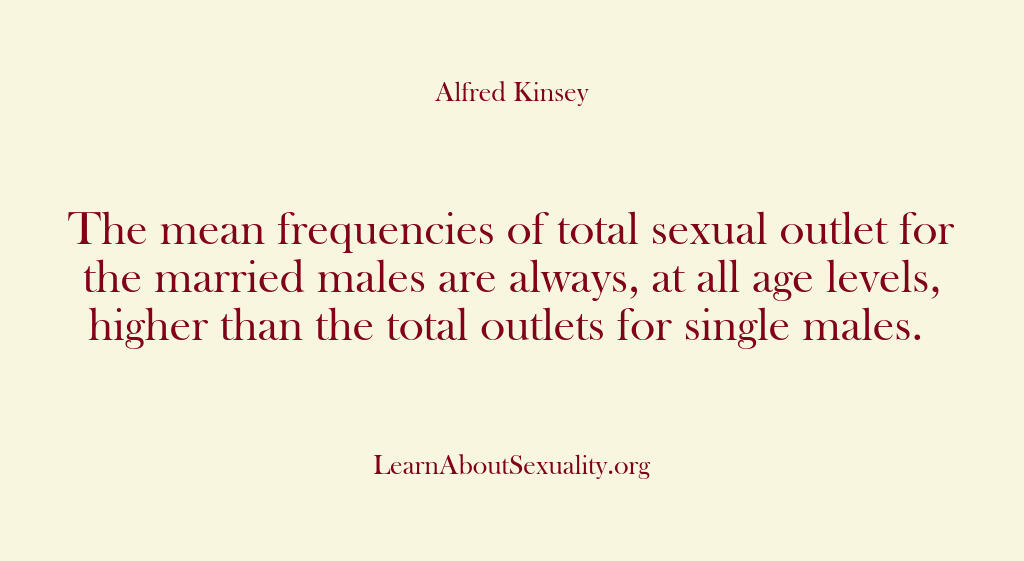 Alfred Kinsey Male Sexuality – The mean frequencies of total …