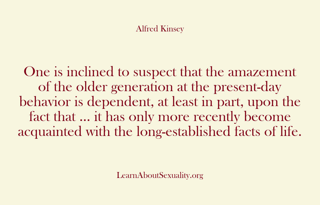 Alfred Kinsey Male Sexuality – The refusal of the wife to acc…