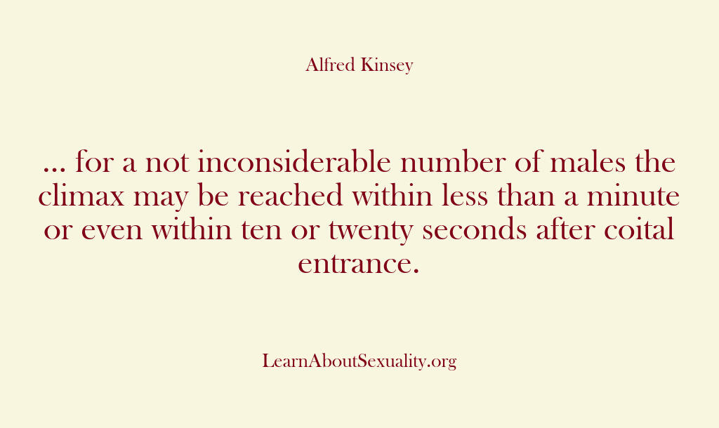 Alfred Kinsey Male Sexuality – … for a not inconsiderable n…