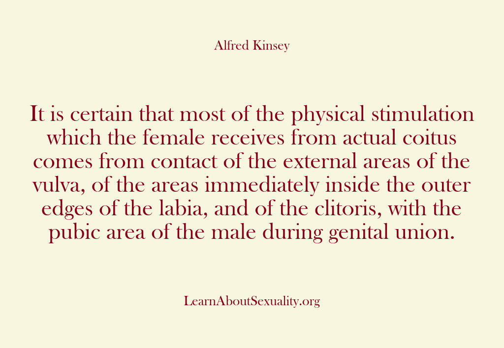 Alfred Kinsey Male Sexuality – It is certain that most of the…
