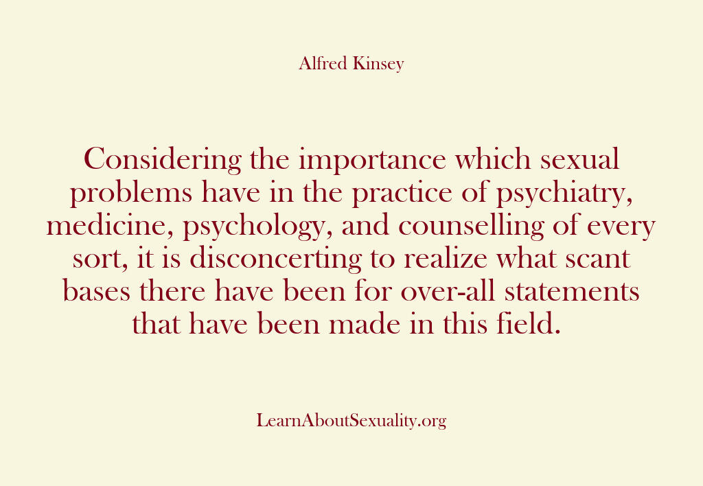 Alfred Kinsey Male Sexuality – Considering the importance whi…