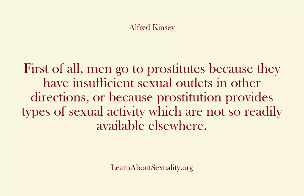 First of all, men go to prostitutes because they have insufficient sexual…
