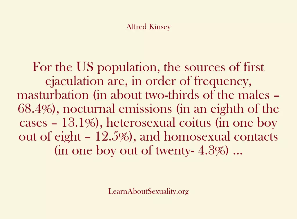 For the US population, the sources of first ejaculation are, in order…