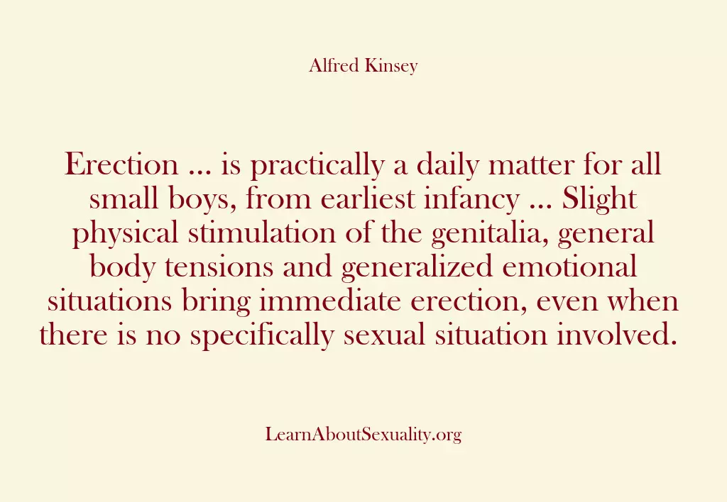 Erection … is practically a daily matter for all small boys, from…