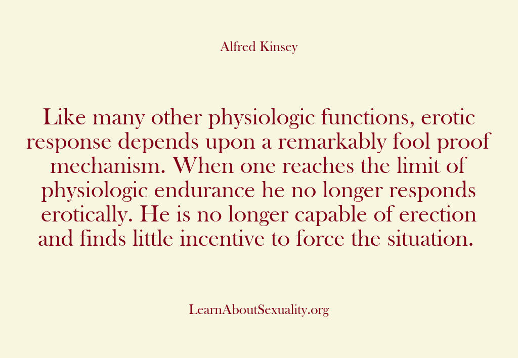 Alfred Kinsey Male Sexuality – Like many other physiologic fu…