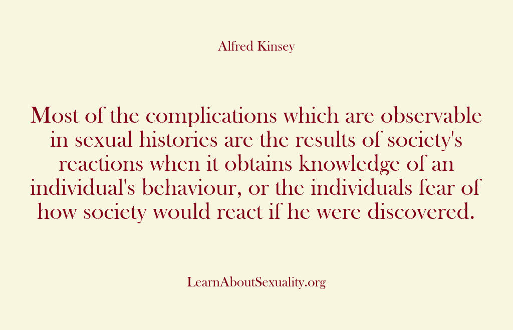 Alfred Kinsey Male Sexuality – Most of the complications whic…