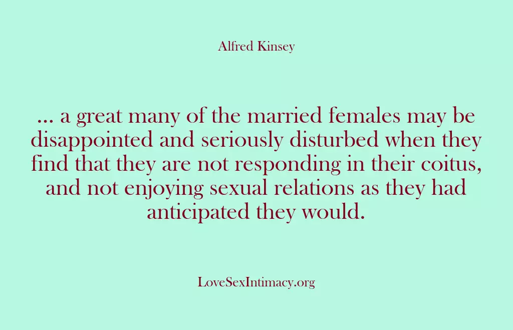 … a great many of the married females may be disappointed and…
