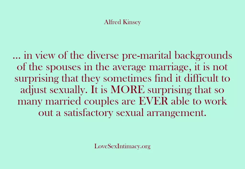 … in view of the diverse pre-marital backgrounds of the spouses in…