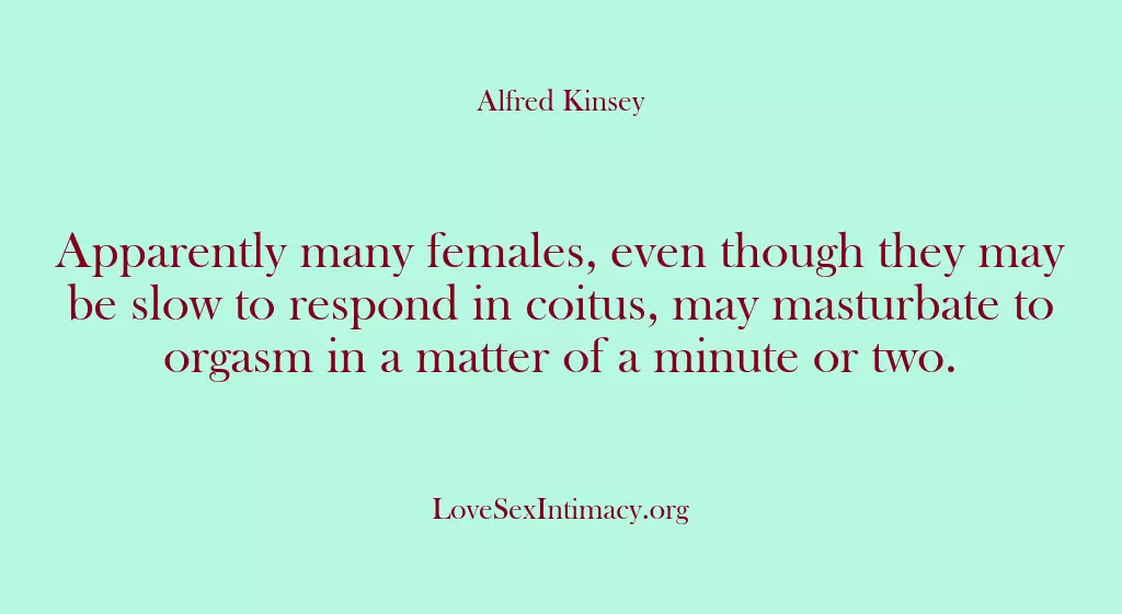 Apparently many females, even though they may be slow to respond in…