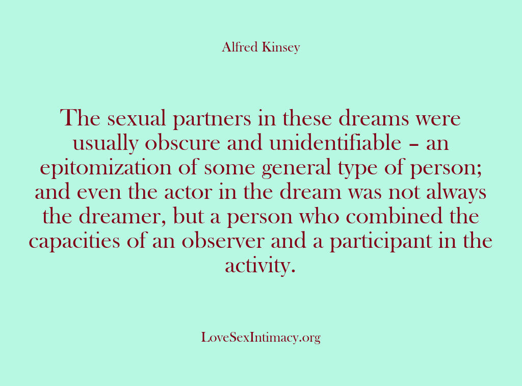 Alfred Kinsey Female Sexuality – The sexual partners in these d…