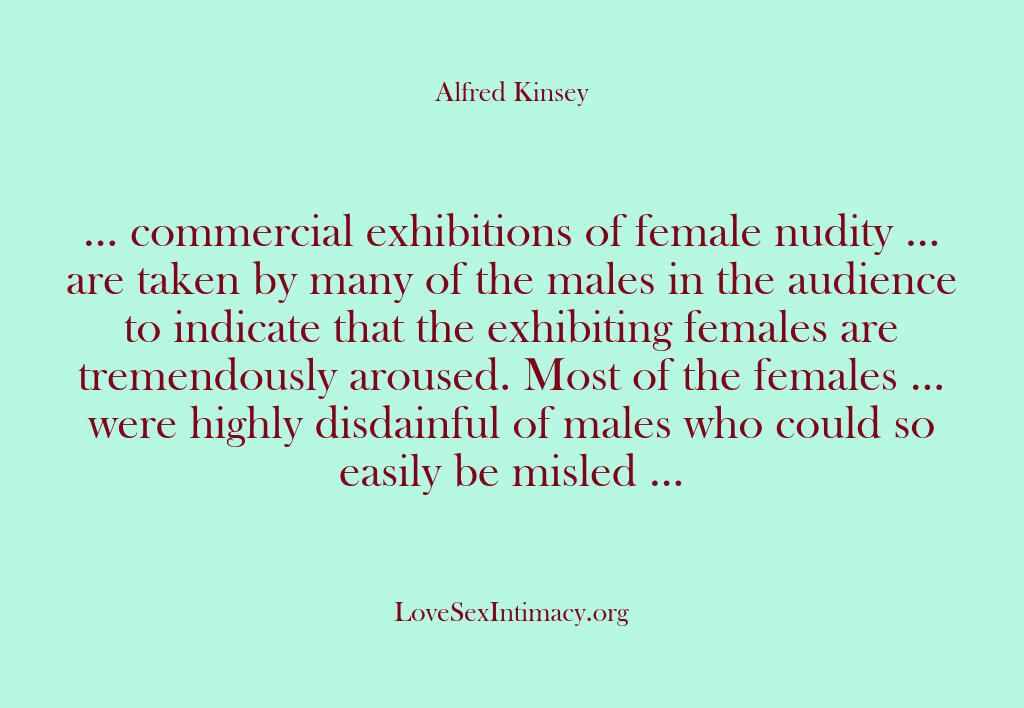 Alfred Kinsey Female Sexuality – … commercial exhibitions of fe…