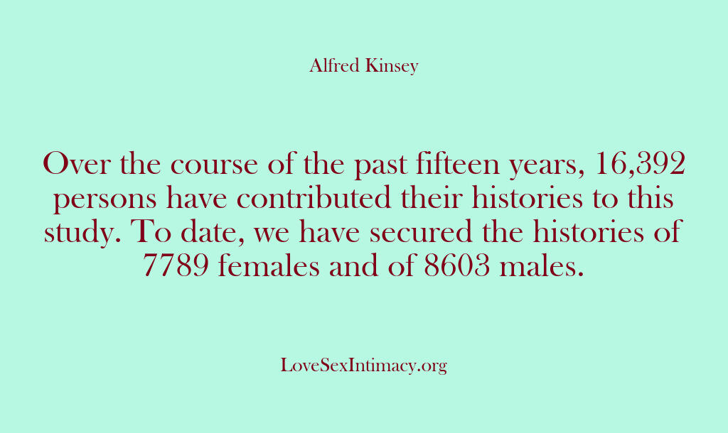 Alfred Kinsey Female Sexuality – Over the course of the past fi…