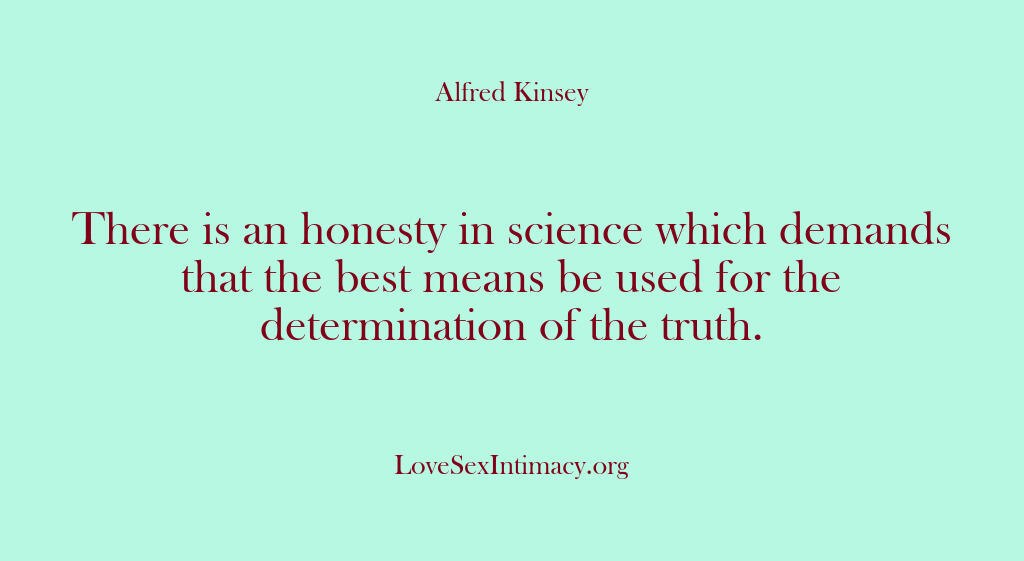 Alfred Kinsey Female Sexuality – There is an honesty in science…