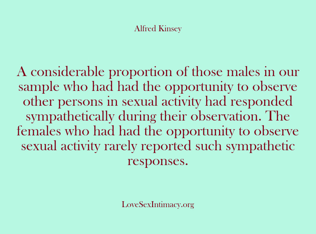Alfred Kinsey Female Sexuality – A considerable proportion of t…