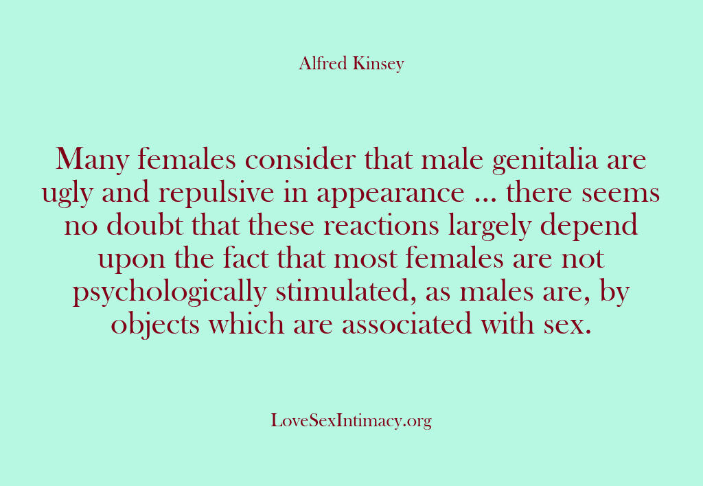 Alfred Kinsey Female Sexuality – Many females consider that mal…