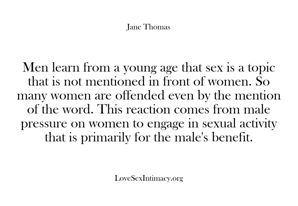 Love, Sex & Intimacy – Men learn from a young age tha…