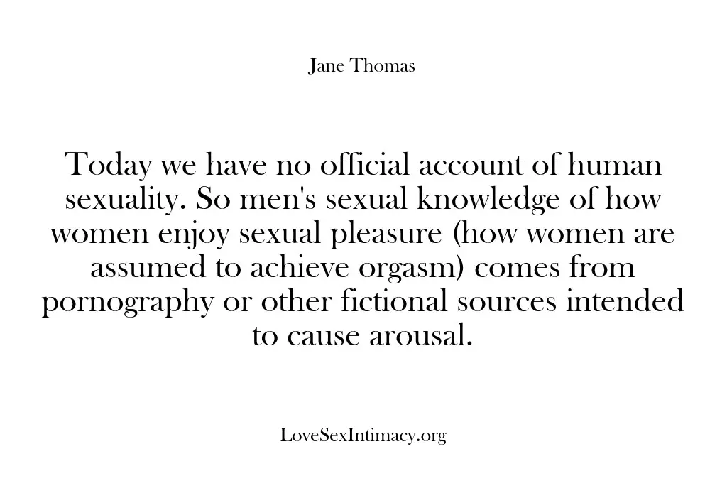Today we have no official account of human sexuality. So men’s sexual…