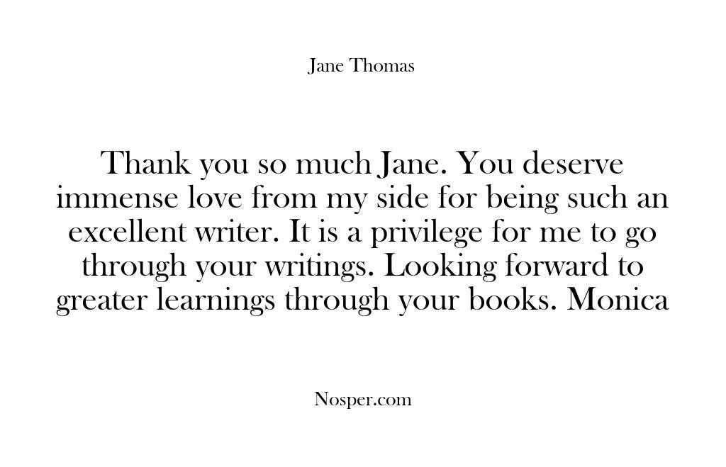 Testimonials – Thank you so much Jane. You de…