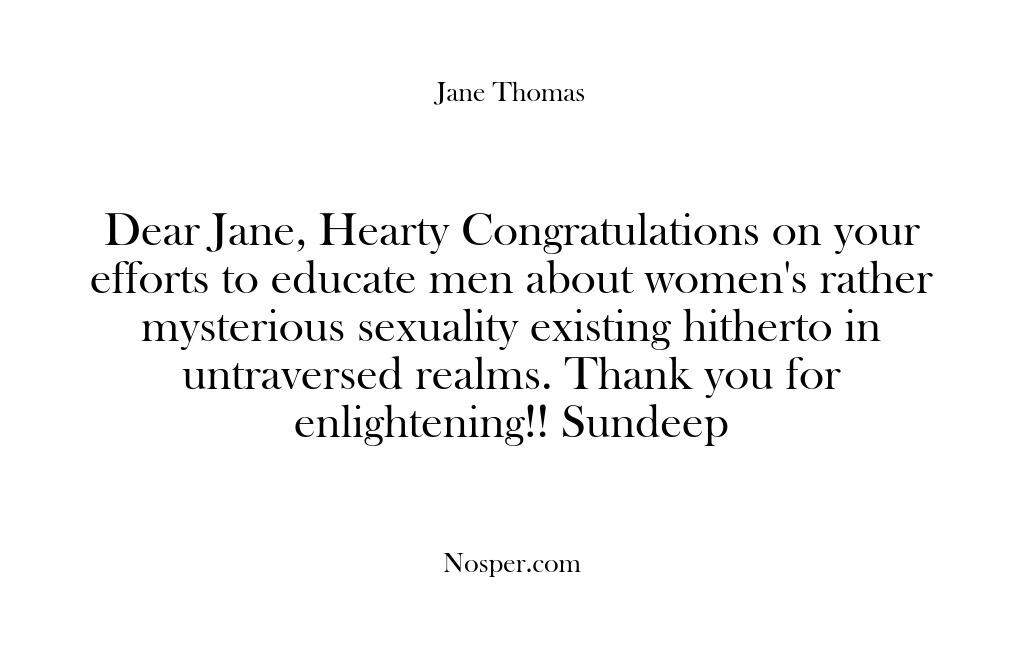 Testimonials – Dear Jane Hearty Congratulati…