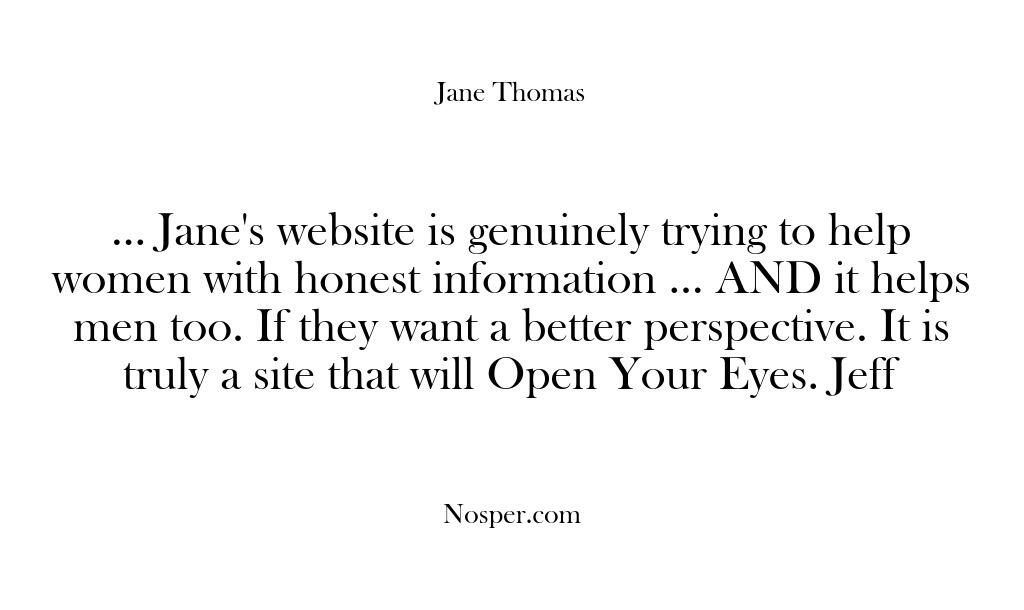 Testimonials – … Jane’s website is genuinel…